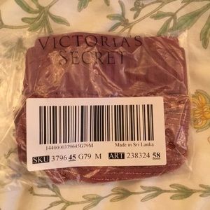 Dusty rose underwear w/ mesh back and gold stripes